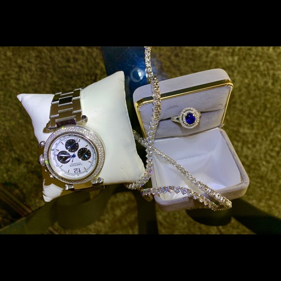 Ladies diamond custom made Cartier pasha watch - Picture 2 of 4